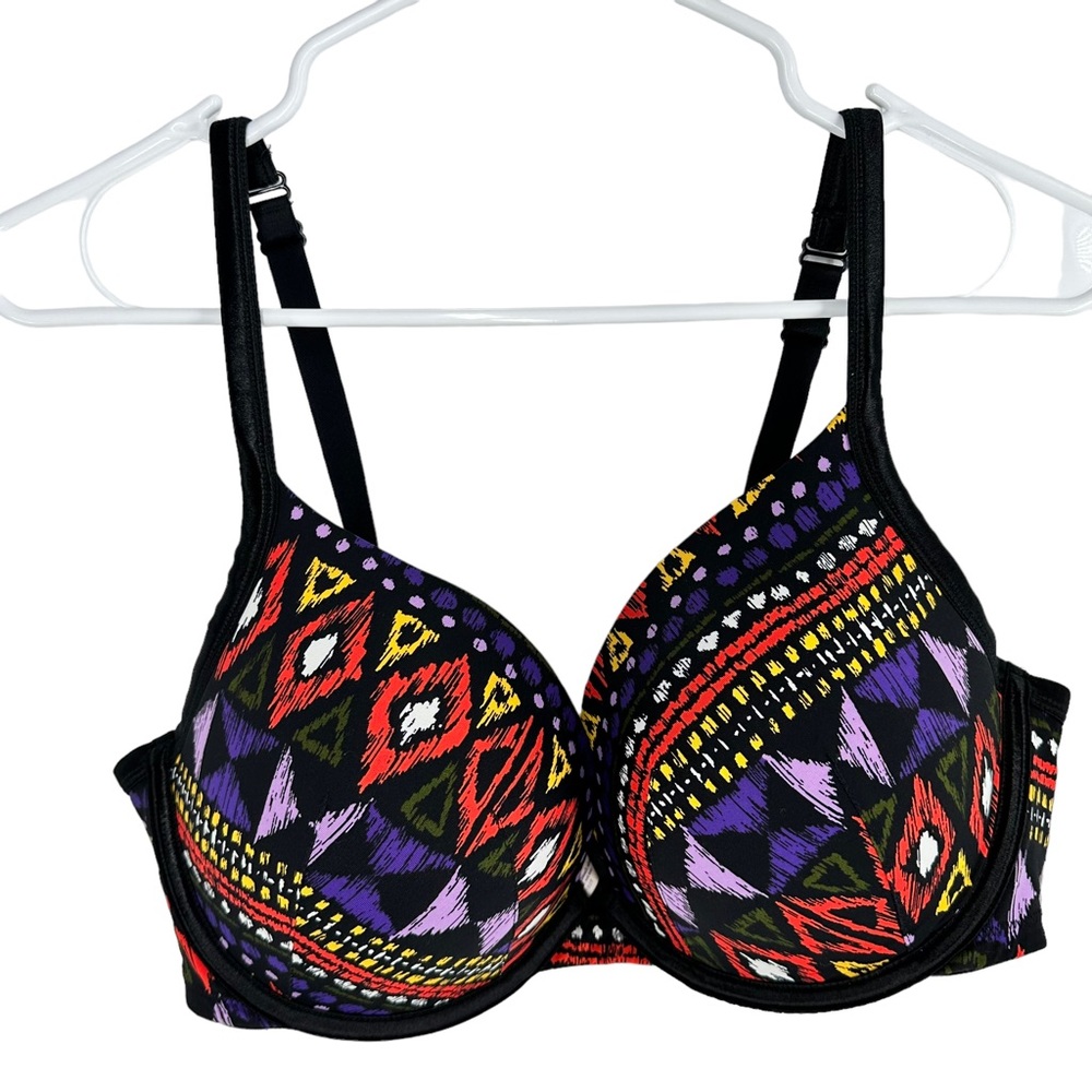 Cacique Plunging Padded Aztec Print Colorful Bra 42C DG11071527